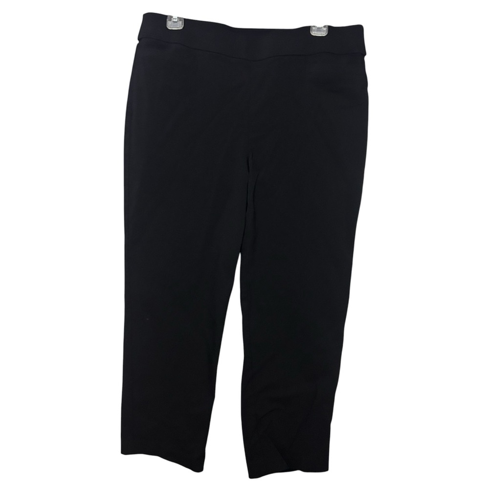 Alfred Dunner Black Pull-On Capri Pants Size 12 Stretch